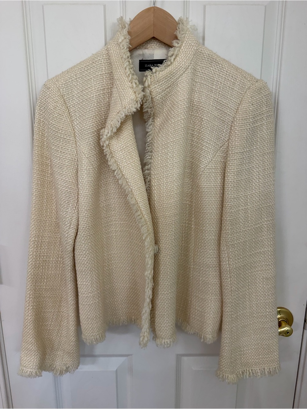 Zara Woman Cream Knit Jacket